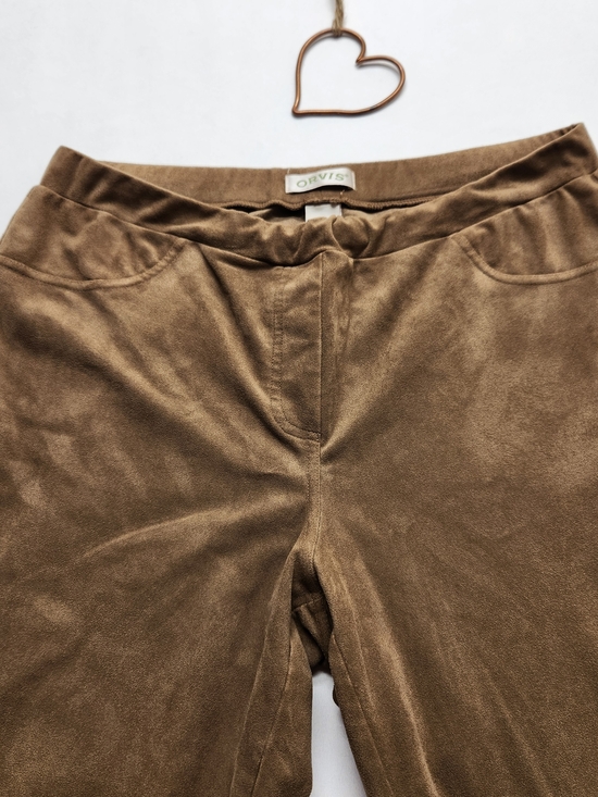 Orvis Pants - ⭐️ORVIS Luxe Faux Suede Pull On Pants Brown Cognac Size Large L Stretch Comfort